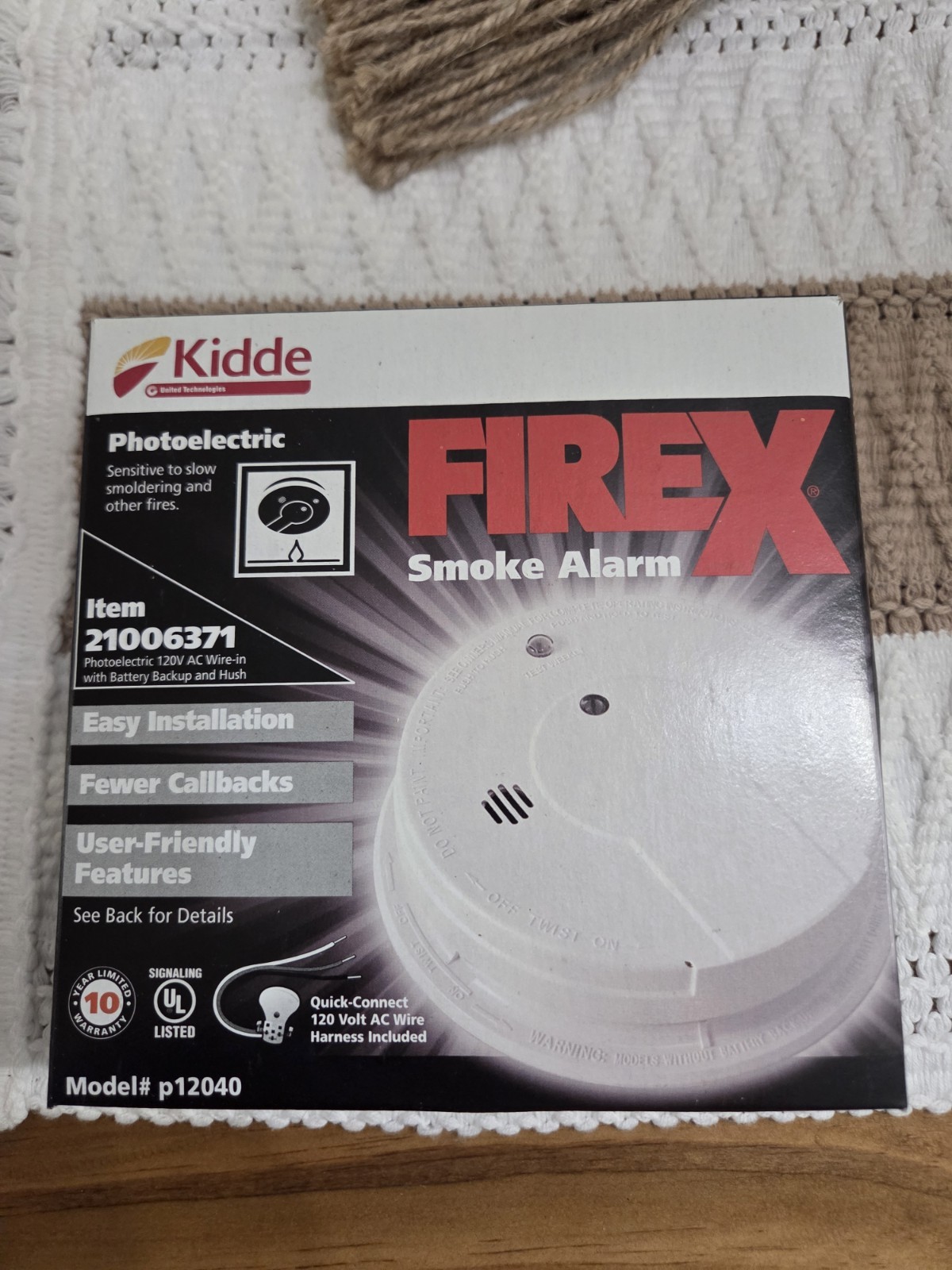 Kidde Firex Smoke Alarm P12040 Interconnect System 120V Hardwired White New gallery