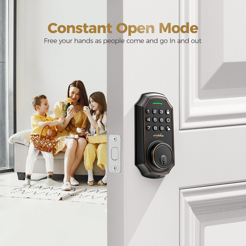 Smart Door Lock Keyless Entry Electronic Keypad Deadbolt 16 AntiPeeping Password gallery