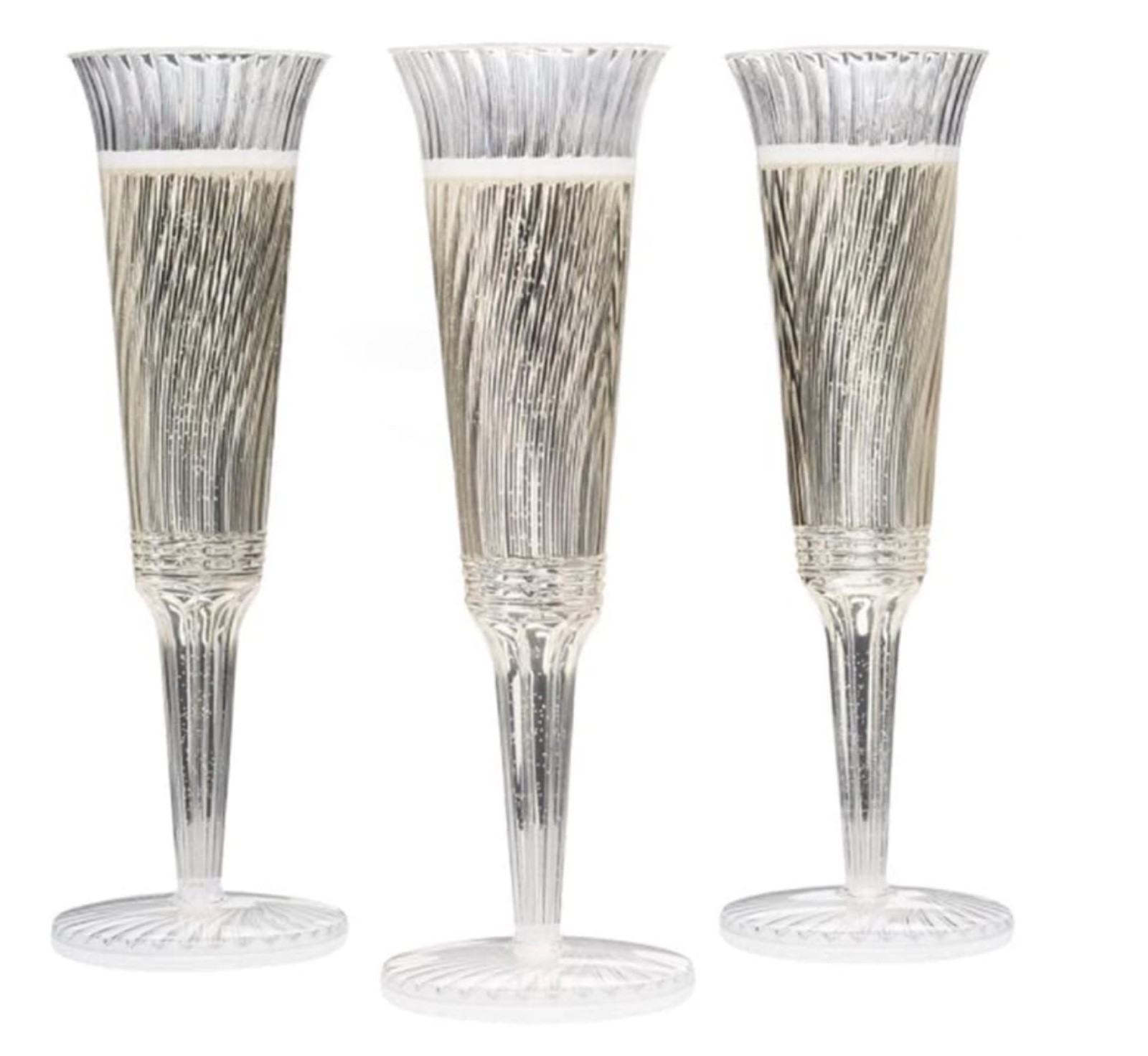 Champagne Flutes 5 oz Glasses Plastic Elegant One Piece Construction 30 Flutes gallery