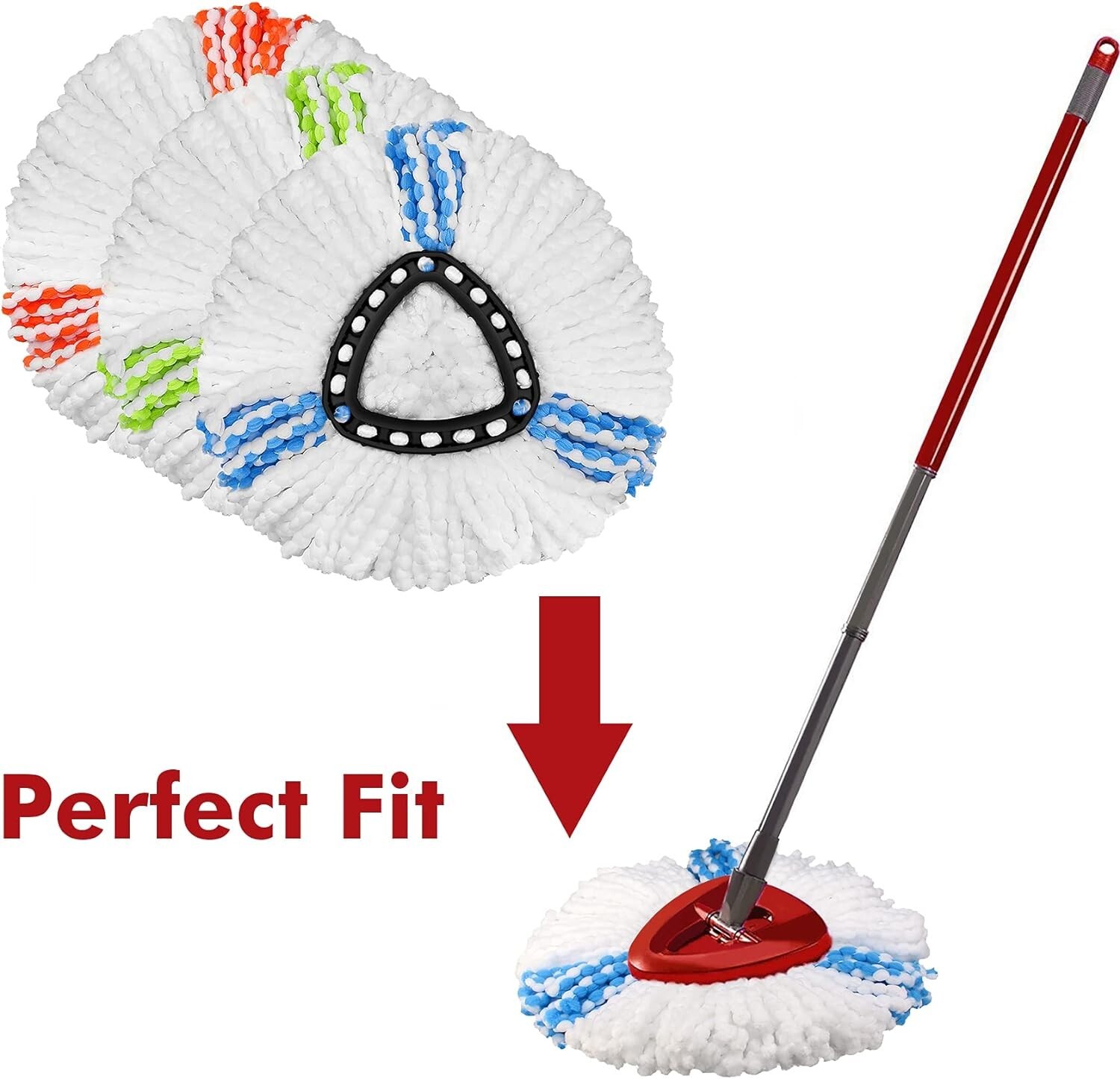 3 Pack Mop Replacement Heads Compatible with Spin Mop, Microfiber Spin Mop Head gallery
