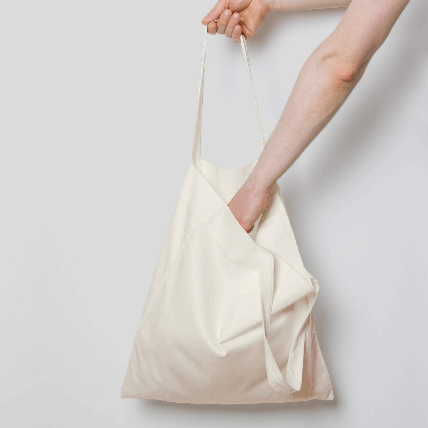 NPBAG 25 Pack 15'' X 16'' Natural Cotton Tote Bags, Lightweight Blank Bulk Cl... gallery