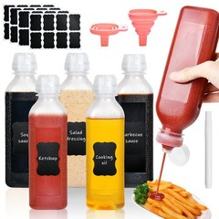 16 Oz Condiment Squeeze Bottles, 5 Pack Plastic Squeeze Squirt Bottle with Flip
