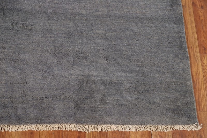 Premium Quality Gabbeh Solid Design Wool Foyer Rug - Greys & Charcoal 5x6 ft gallery