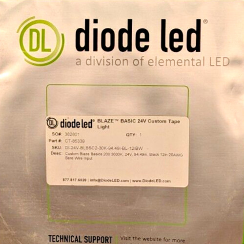 DIODE LED BLAZE BASICS 200 TAPE STRIP LIGHT 3000K 24V 94.49" BLACK CT-85339 gallery