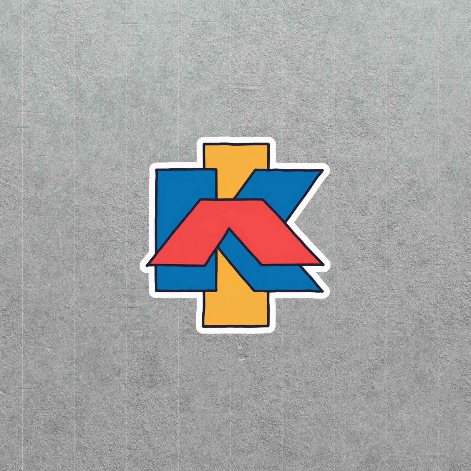 Colorful Abstract Geometric Letter K Sticker for Laptops & Decor #5827 gallery