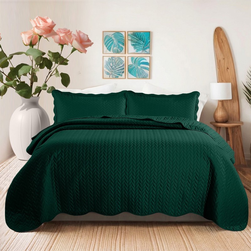 Quilted Bedspread Quilt Set with Pillow Sham Soft Comforter Coverlet Throw Twin gallery