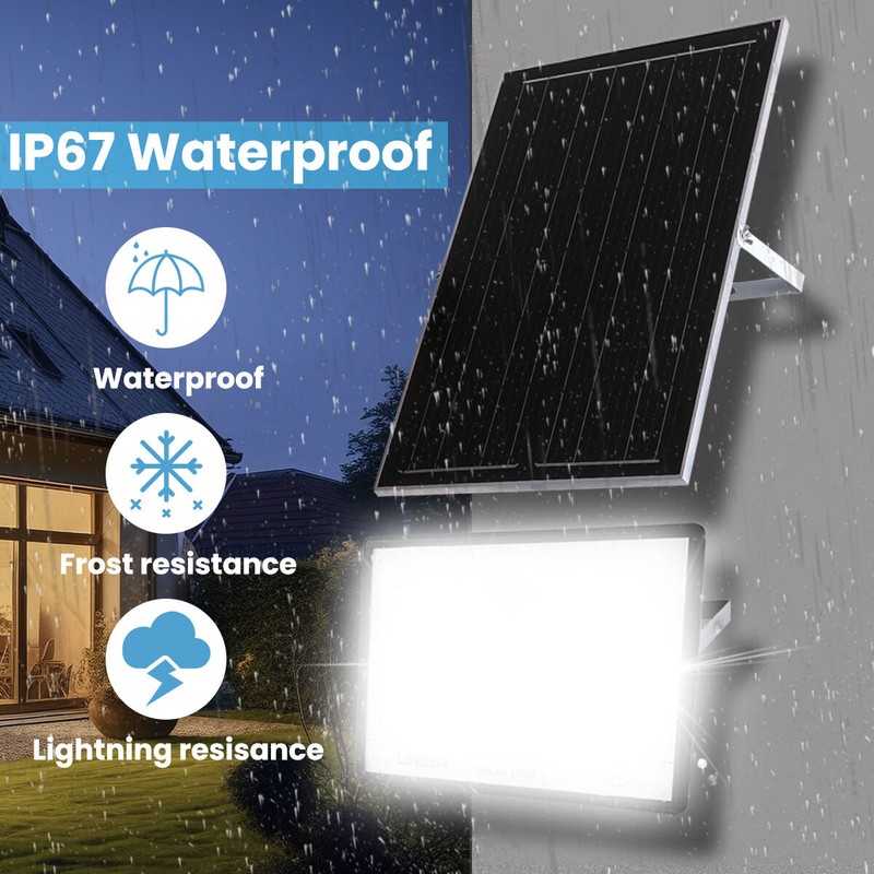 10000000LM LED Solar Security Light Outdoor, IP67 Waterproof Outdoor Flood Light gallery