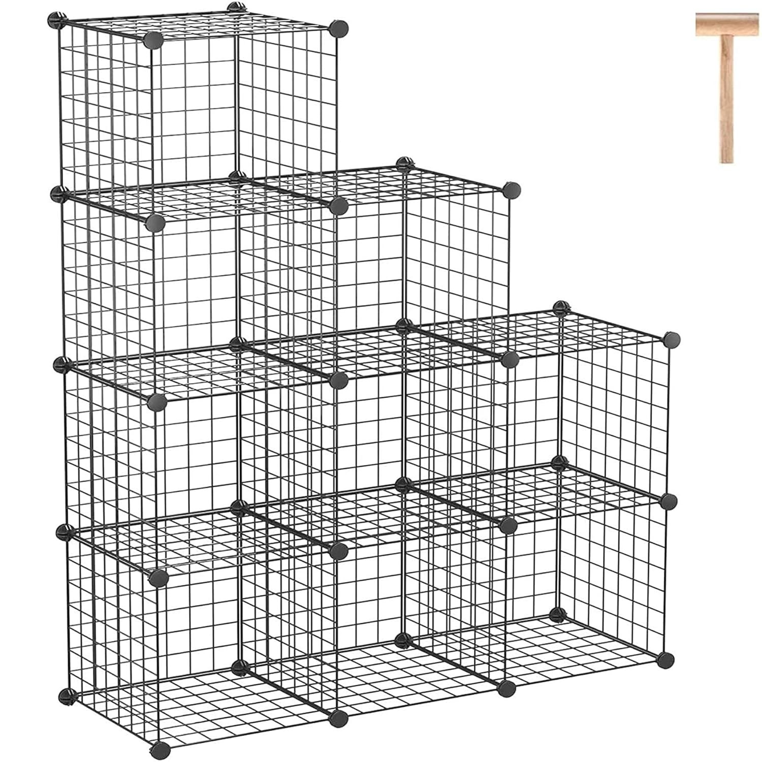 9-Cube Metal Grid Wire Storage Organizer Modular Bookshelf Unit Cube Storage gallery