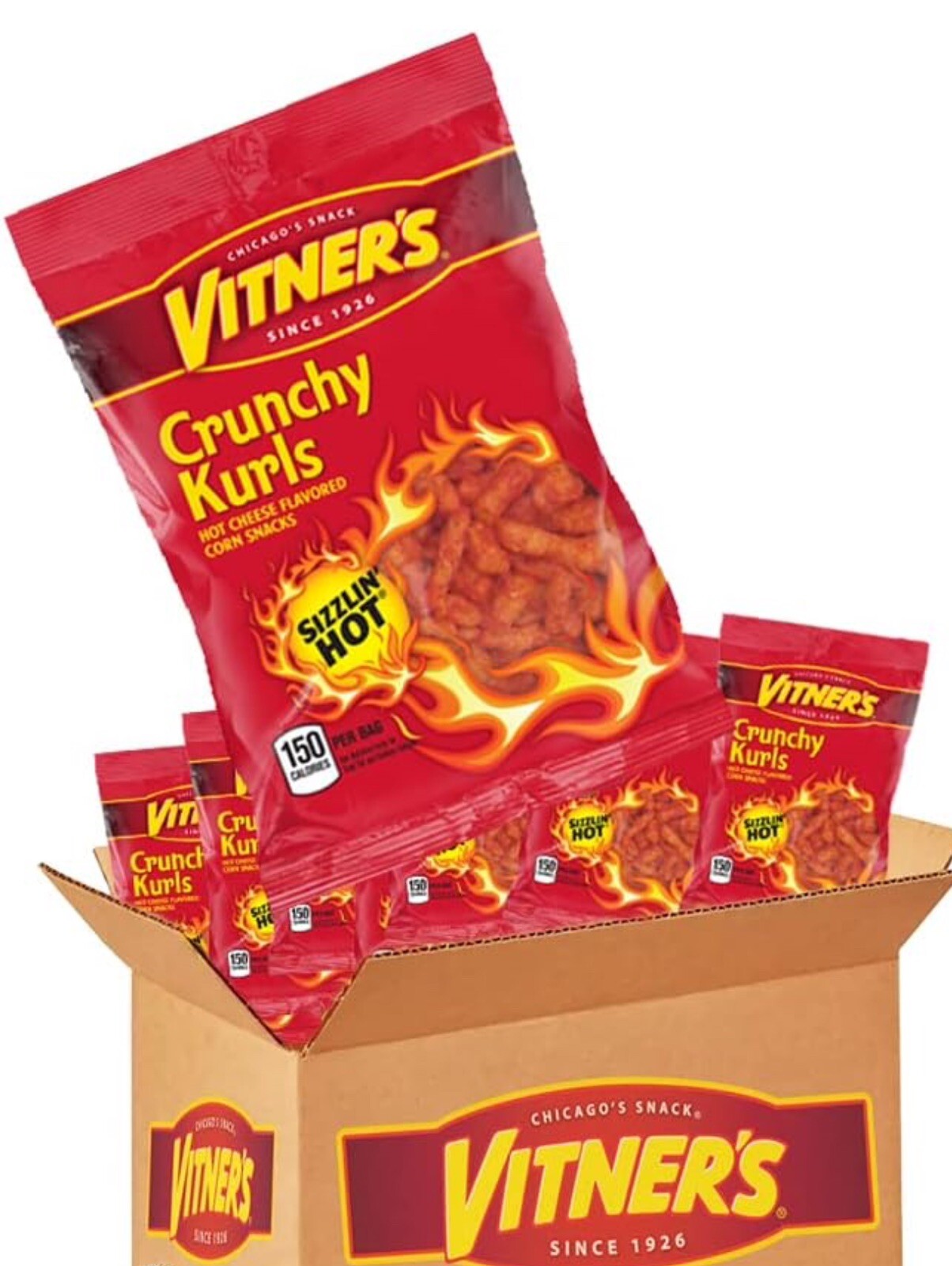 14 Vitner's Sizzlin Hot Cheese Crunchy Curls 1.25 Oz Individual Bags gallery