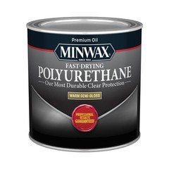 Minwax Fast Drying Polyurethane Protective Wood Finish, 1/2 Pint, Semi-Gloss