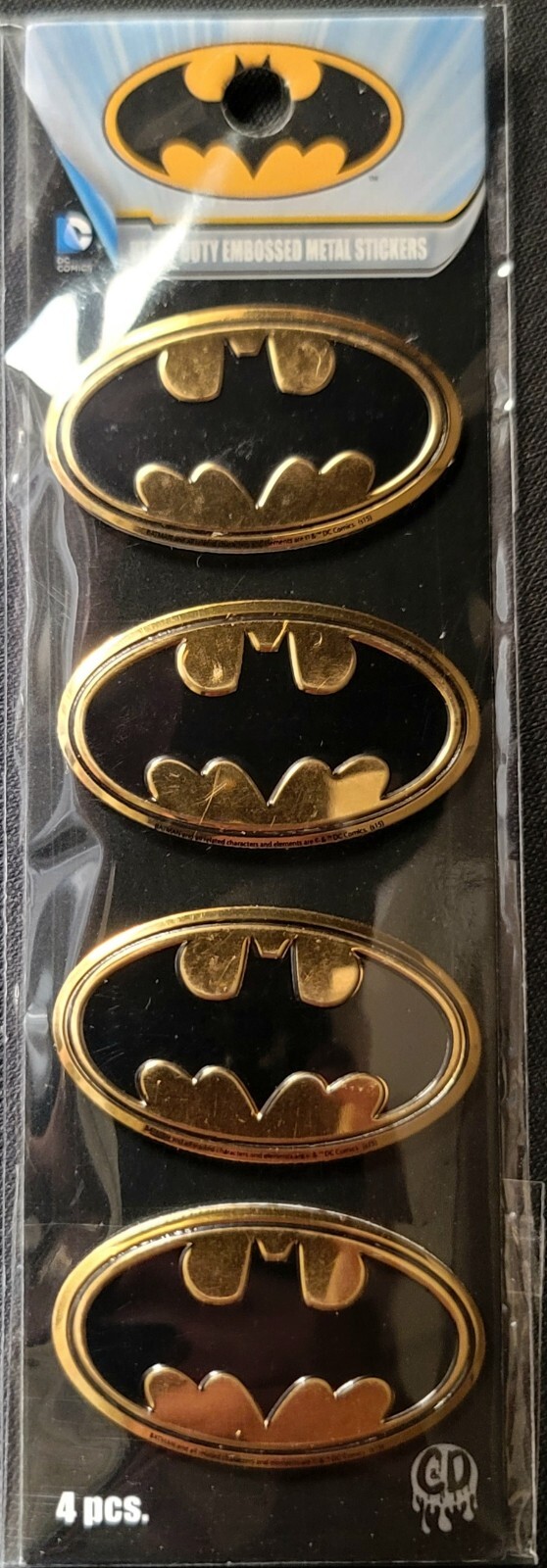 BATMAN METAL STICKER "4 MINI PACK" (DISCONTINUED) 1 5/8 X 1" SIZE GREAT GIFT gallery