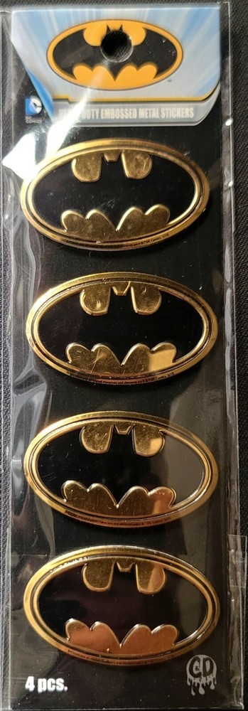 BATMAN METAL STICKER "4 MINI PACK" (DISCONTINUED) 1 5/8 X 1" SIZE GREAT GIFT