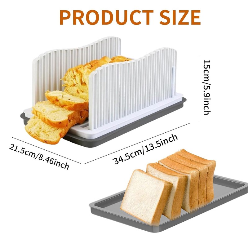 Professional Bread Slicer with Adjustable Guide, Foldable Cutter for Homemade Lo gallery