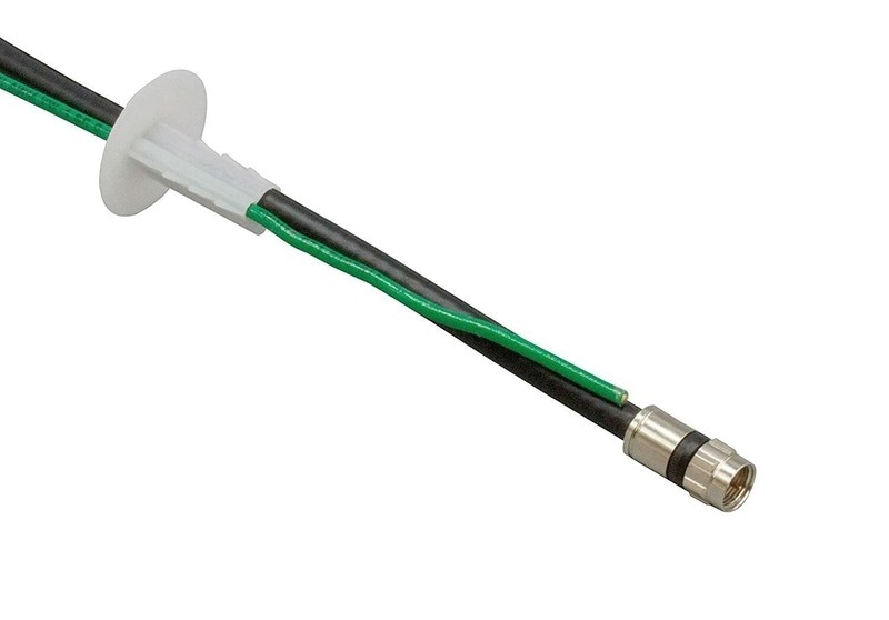 White Single Feed Through Bushing For Coax Coaxial Cable RG6 - 100 Pack gallery