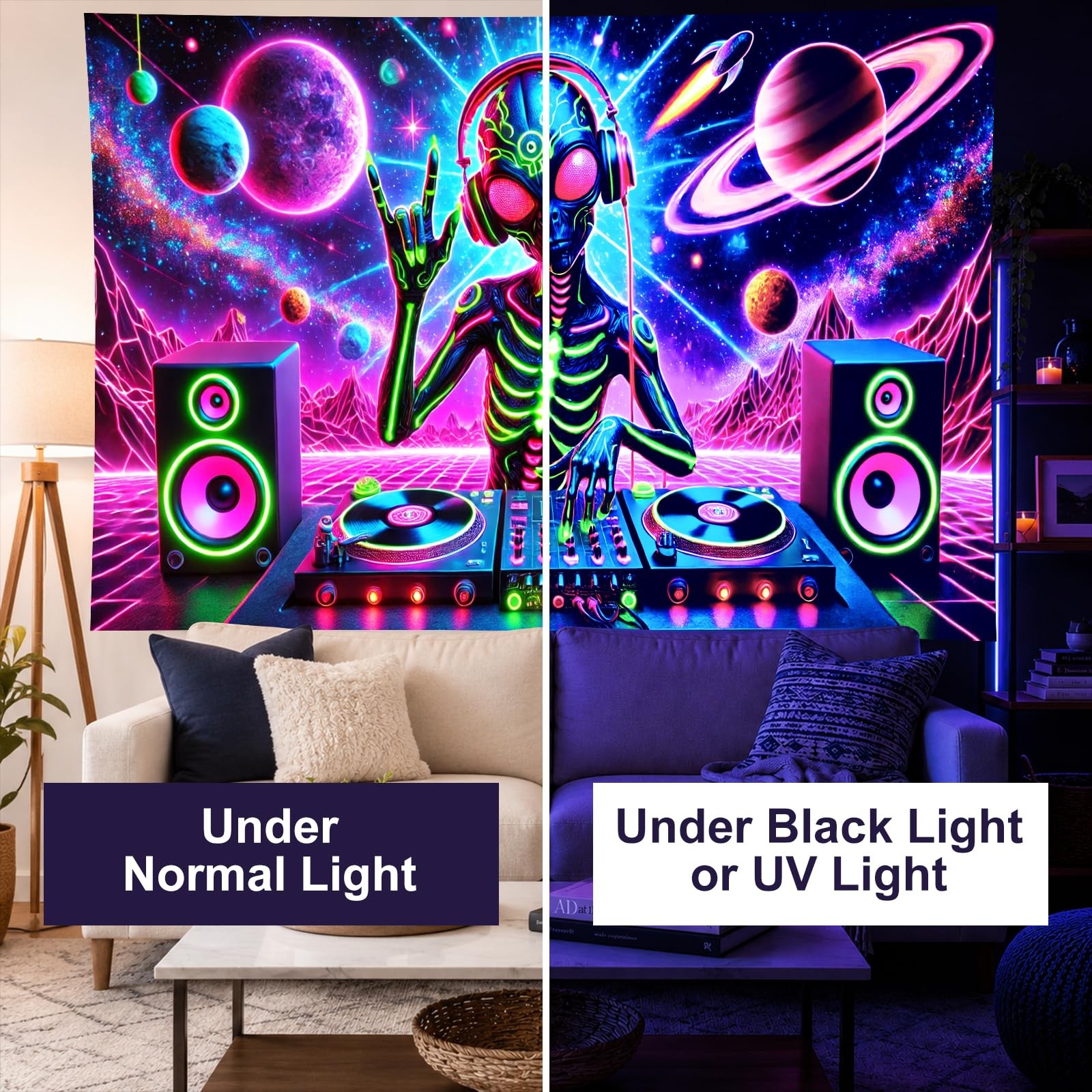 Aliens Tapestry 78x59 Inch DJ Aliens Tapestry Alien Tapestry for Men Guys Bed... gallery