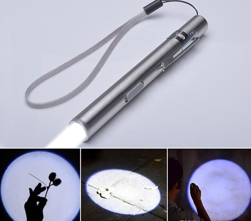 5" LED USB RECHARGEABLE MINI FLASHLIGHT Stainless Steel Pen Light 1000 Lumens gallery