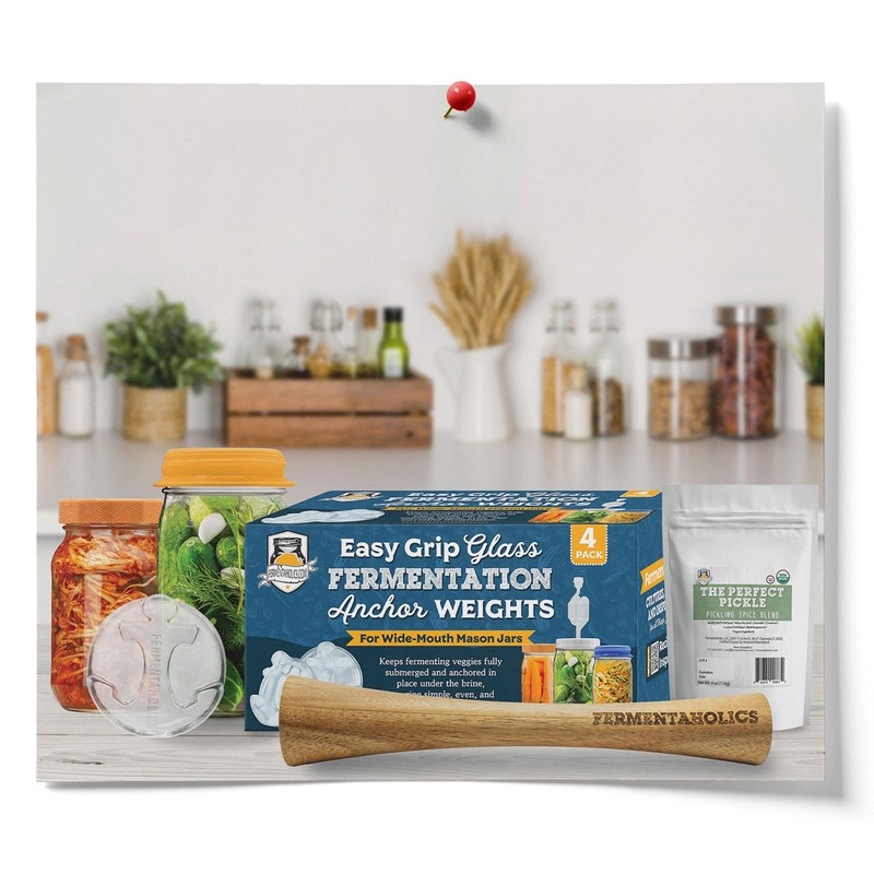 4 Pack Glass Fermentation Weights With Easy Grip Handles gallery