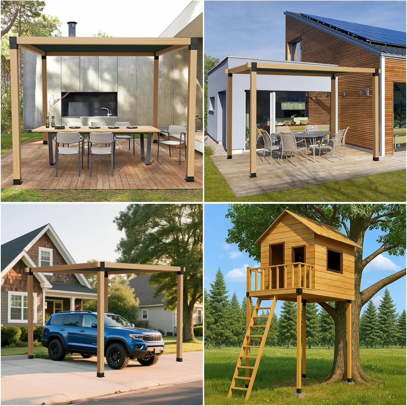 8PCS 4X4 Post Bracket, 4X4 Brackets for Pergola Kit, Deer Stand, Outdoor Platfor gallery