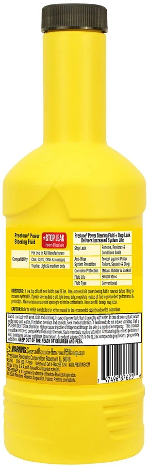 2x Prestone Power Steering Fluid with Stop Leak 12 oz Anti Wear Seal Protection gallery