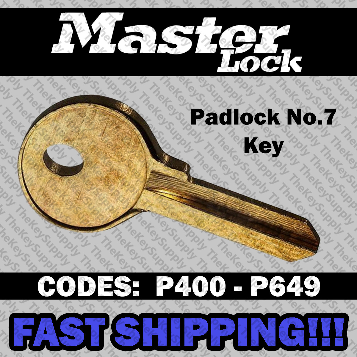 Master Padlock No. 7 Replacement Key Cut to Code P400 - P649 gallery