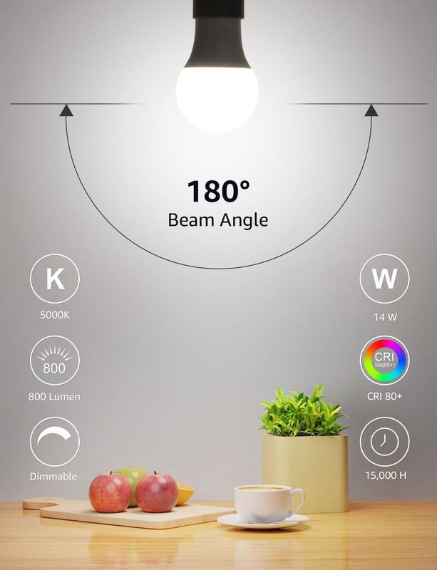 Dimmable LED Light Bulbs 100W Equivalent, 14W 1500LM Daylight White 5000K, A19 E gallery