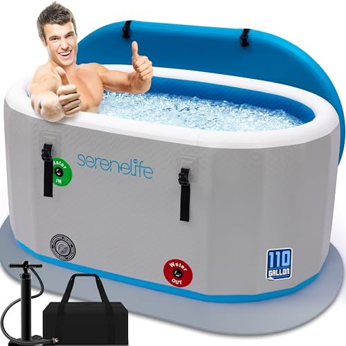 SereneLife Inflatable Cold Plunge Tub Ice Bath One Person Ice Bath Tub - White gallery