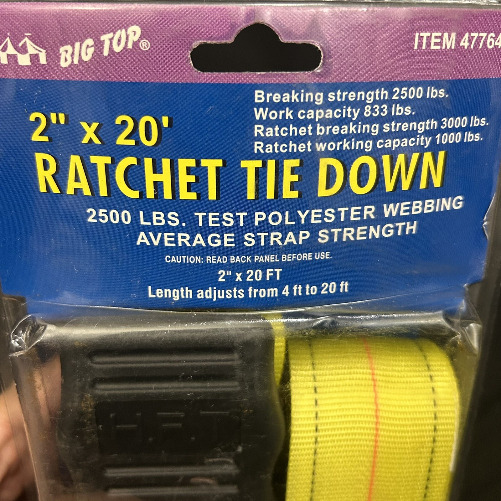 20 Foot X 2 Inch Ratchet Tie Down Strap Vinyl Coated Hook 2500 LBS Heavy Duty gallery