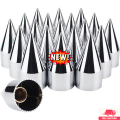 Tapas de tuercas de rueda con punta cromadas de 33 mm x 4 1/4″, tapas de plástic