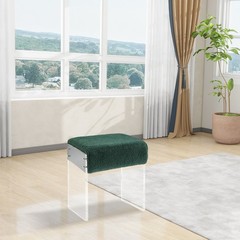 Makeup Stool Modern Minimalist Acrylic Chair Multi-functional Vanity w/ Cushion