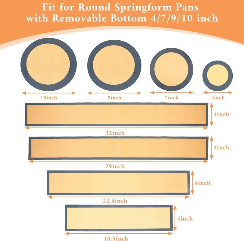 4 Set Silicone Baking Mat Springform Pan 4/7/9/10 Inch Prevent Cake From gallery