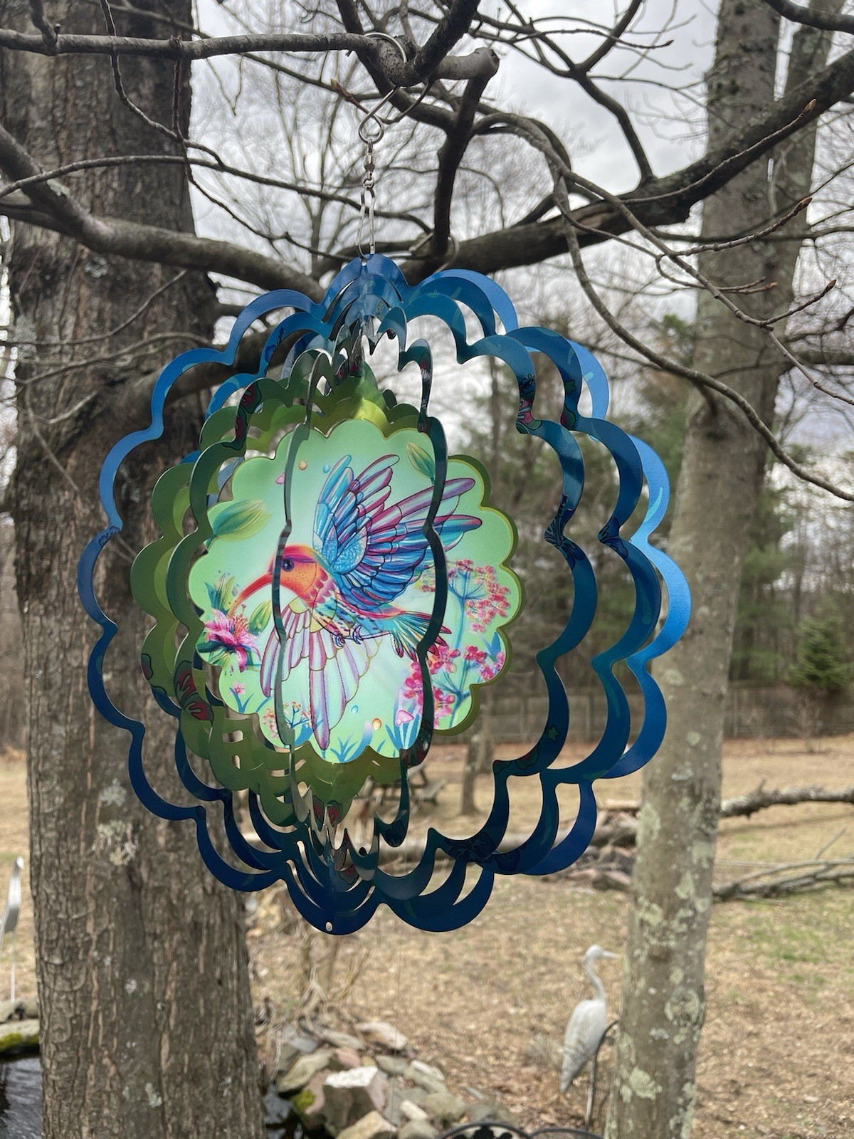 Hummingbird/Flowers 3D wind Shiny Spinner 12” BRAND NEW IN PACKAGE MOTHERS DAY gallery