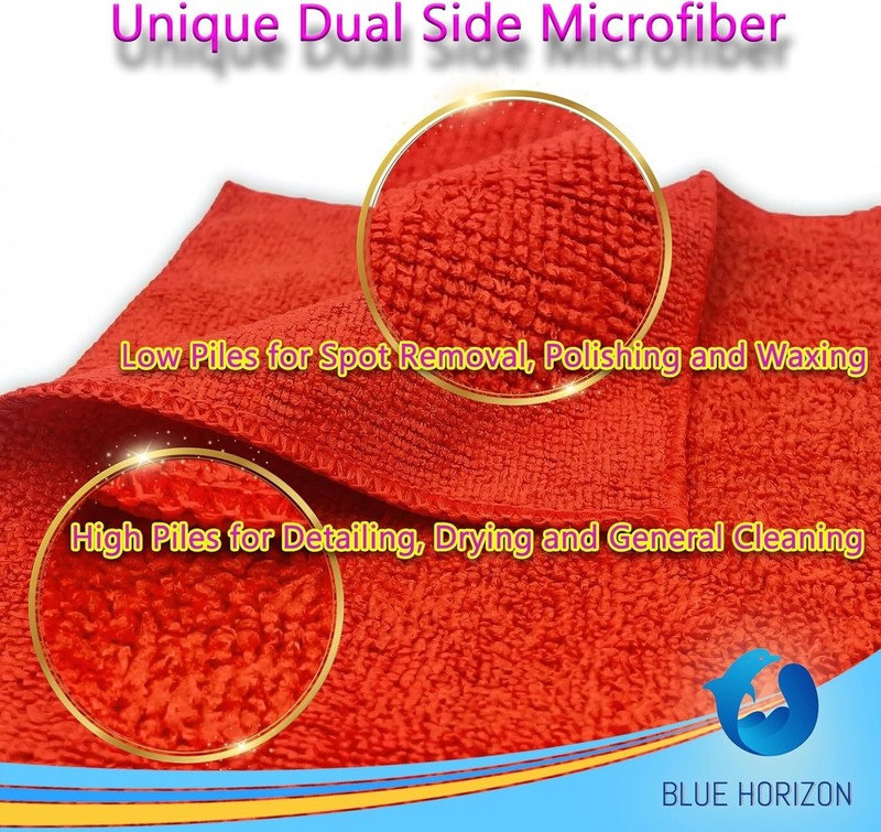Microfiber Cleaning Cloths 36-Pack 16x16 inch Wash Towels 3 Dozen Car Rags Red gallery