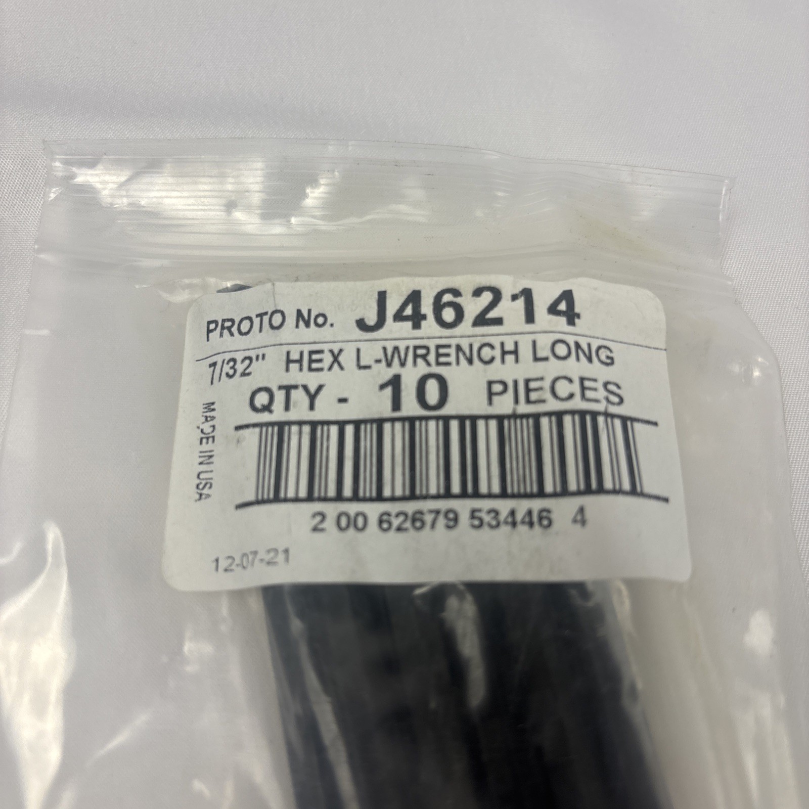 PROTO 7/32" Long Arm Hex L-Wrenches, Lot of 10pc Made In USA - NEW gallery
