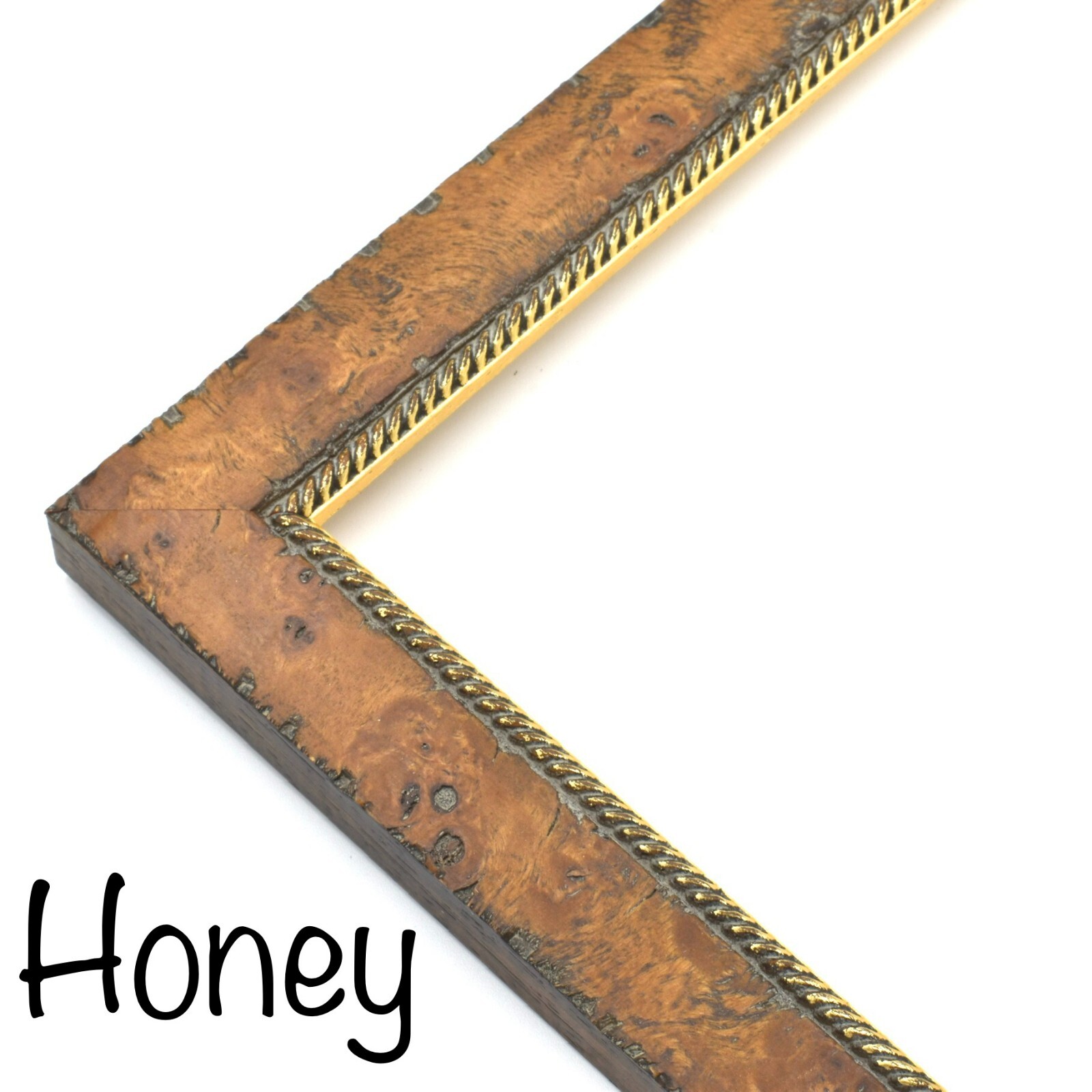 Rustic Burled Wood Gold Accented Picture Frame Farmhouse Home Decor For Wall Art gallery