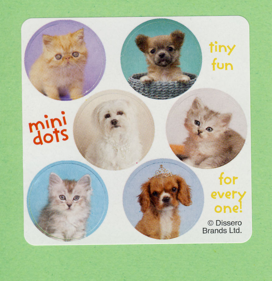 90 Rachael Hale Mini Dot Stickers - Cats, Dogs, Kittens, Puppies - Party Favors gallery