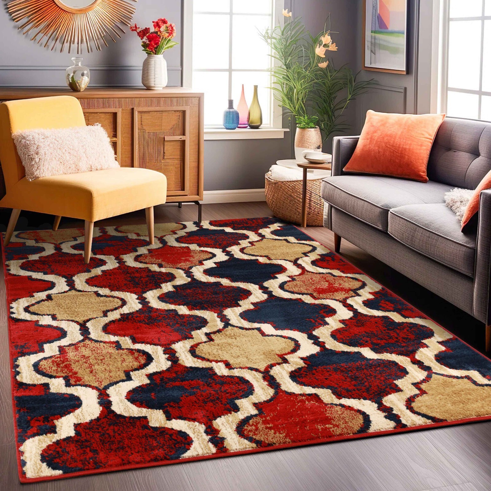 Viking Geometric Trellis Indoor Large Area Rugs Or Runner Rug Or Door Mat Carpet gallery