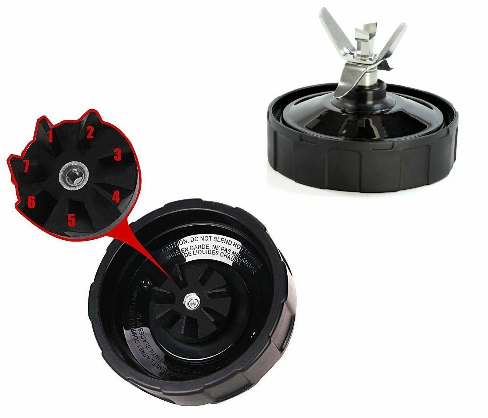 Replacement Extractor 7 Fin Blade Compatible with Nutri Ninja Auto IQ Blenders gallery