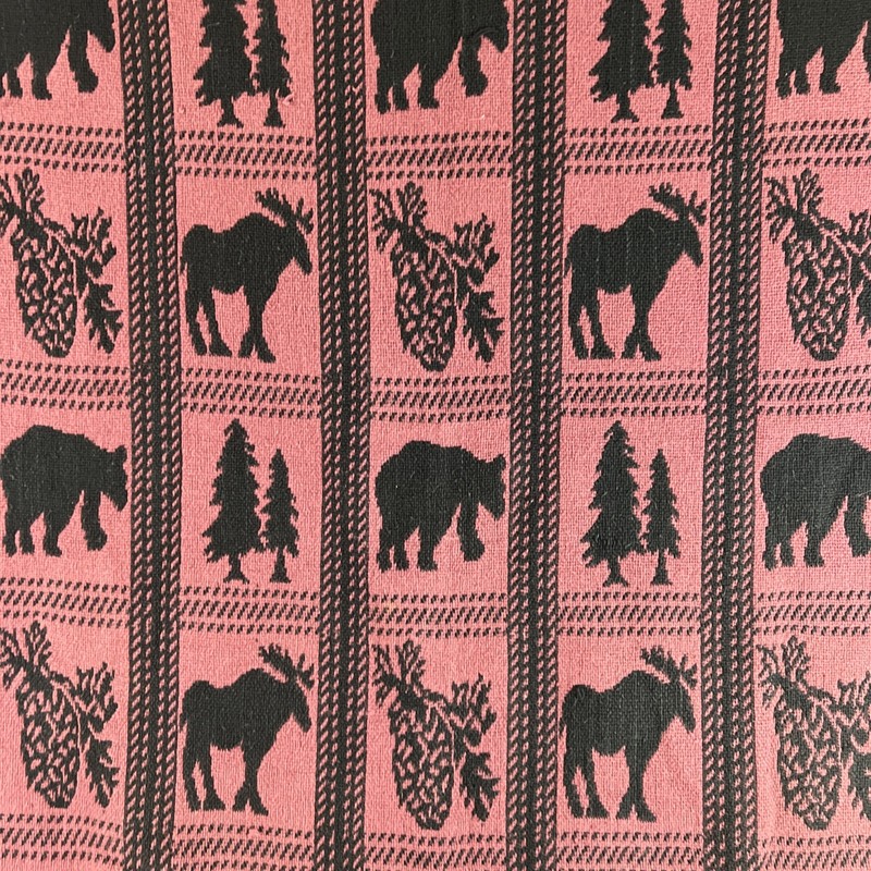 Bear Moose Throw Blanket Adirondack Rustic Cabin Decor Maroon Black Silhouettes gallery