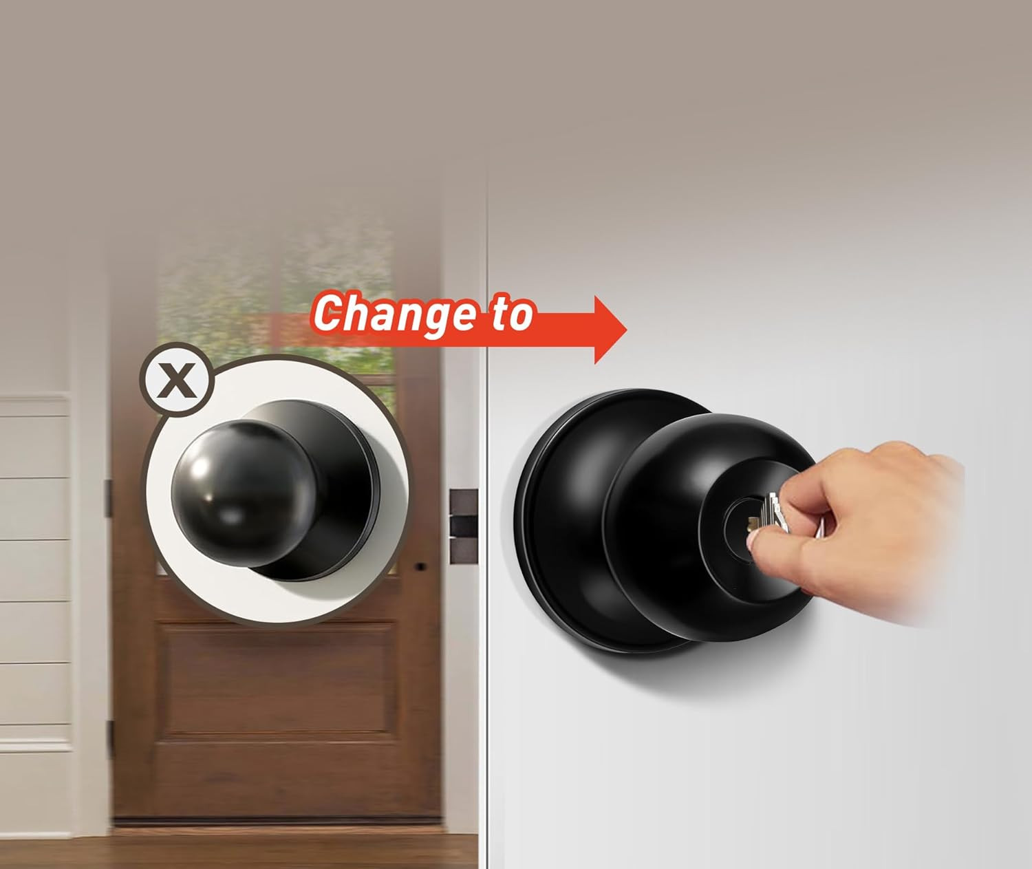 Wifi Keyless Entry Door Lock with Handle Set, Front Door Lock Set, Door Knob wit gallery