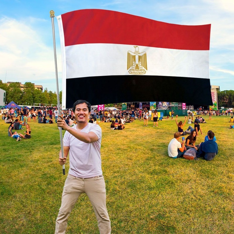 "EGYPT" flag 3x5 ft polyester banner sign Egyptian Africa Country Middle East UN gallery