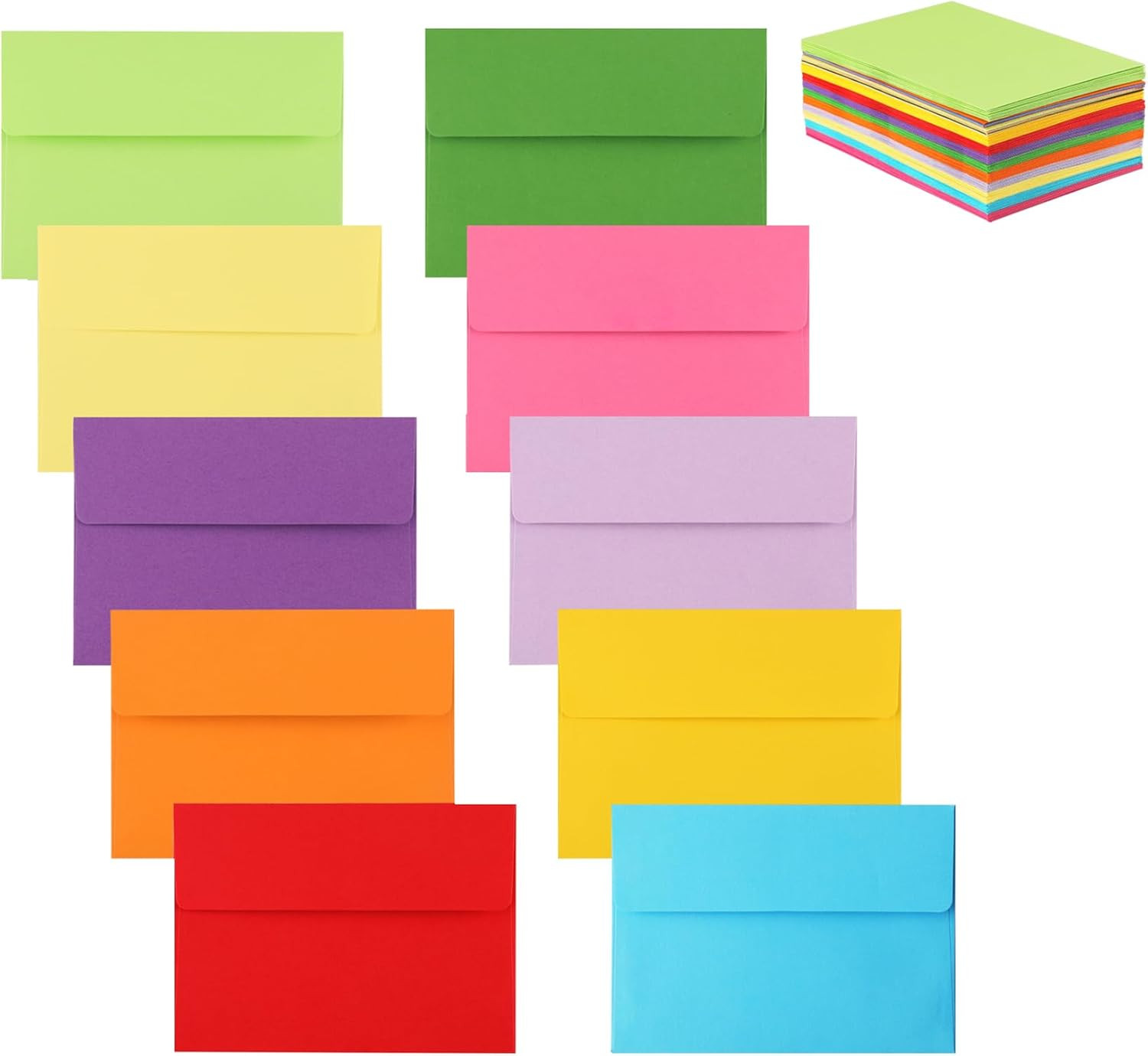 50 Pack 5X7 Envelopes, 5.25 X 7.25 Inch, 120 Gsm Thick Paper Self Seal Colorful gallery