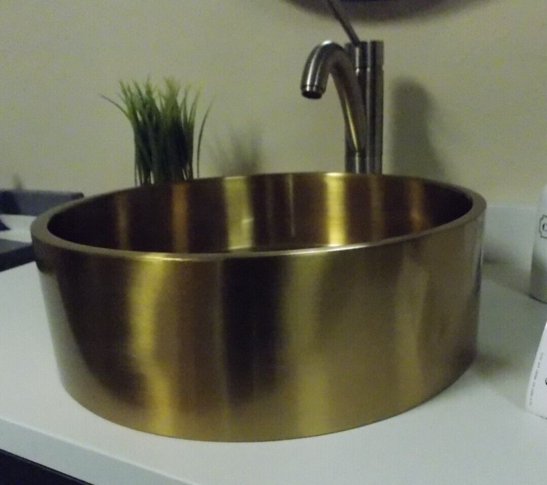 Eden Bath Round Stainless Steel Vessel Sink (EB_SS003GD, D497) gallery