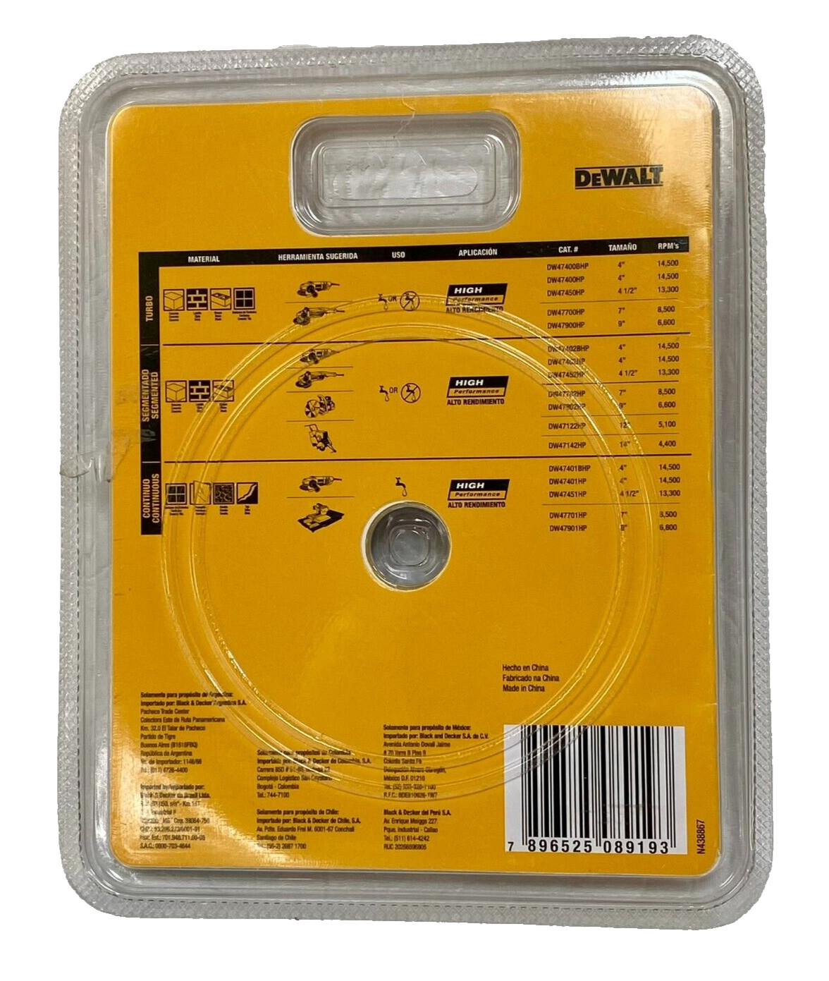 DEWALT DW47452HP 4 1/2" Segmented Diamond Blade - New in Package gallery