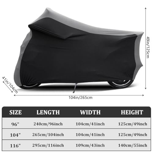Indoor Motorcycle Cover, Soft Stretch Elastic 2XL(104 x 41 x 49 inches) gallery