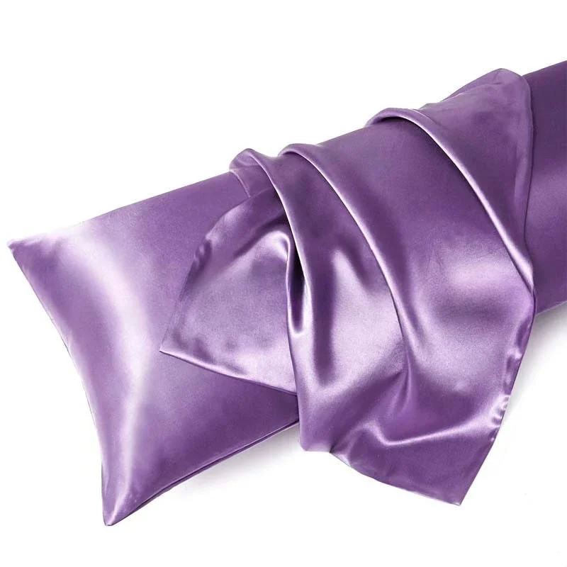 Solid Silk Pillowcases Decorative Luxury Cushion Cover Envelope Style Hair Skin gallery
