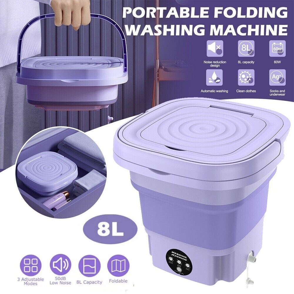 Portable Washing Machine Folding Sterilization Drying Laundry Machine 8L gallery