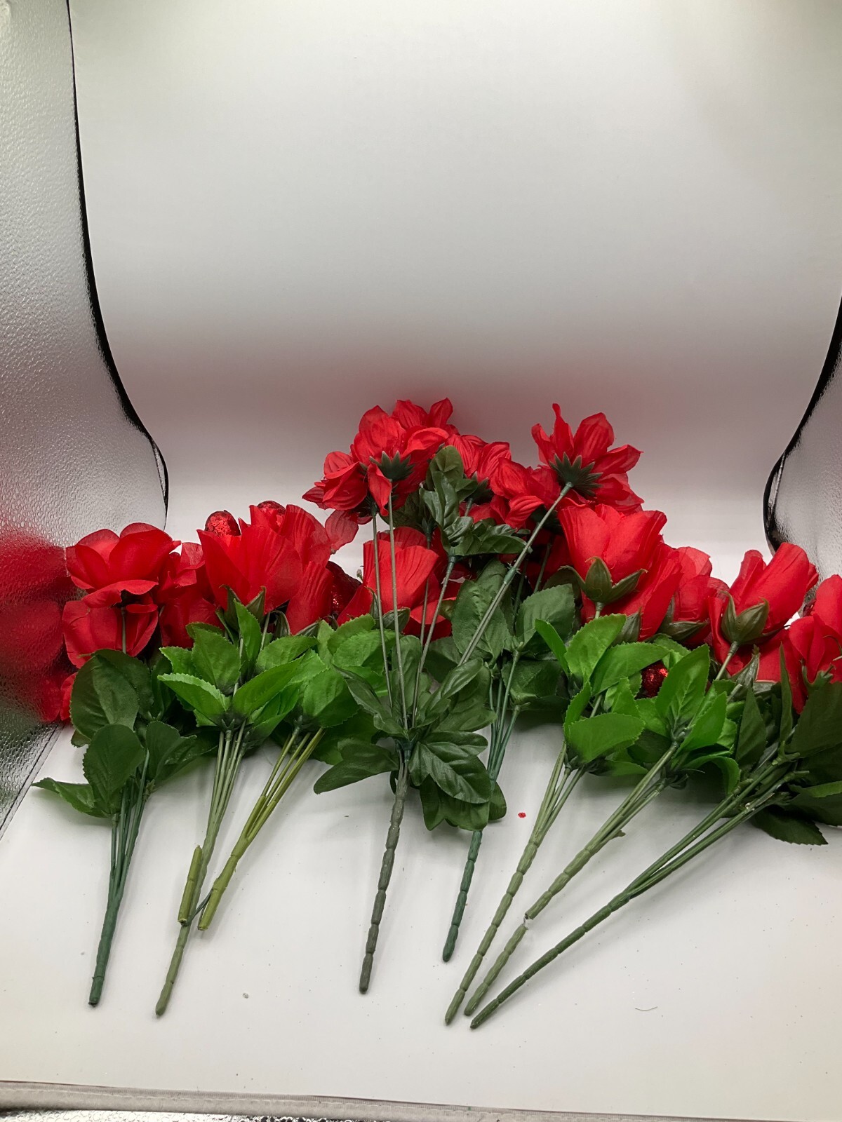 Artificial Flowers Silk Bouquet Fake Red Valentine Wedding Home Party Decor gallery
