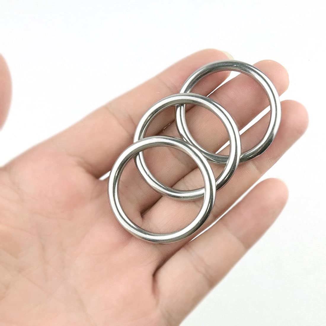 20 PCS Smoothing Welded 304 Stainless Steel O-Ring Welded Round Rings ... gallery
