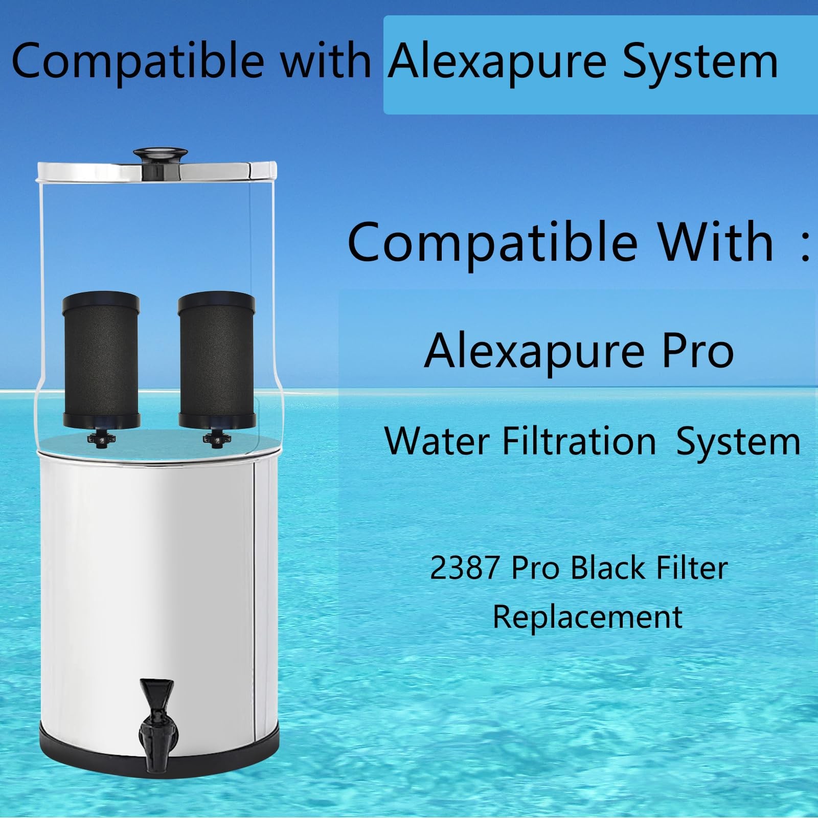 2387 Filter Replacement Compatible with Alexapure Water 6.5 inch, Black gallery