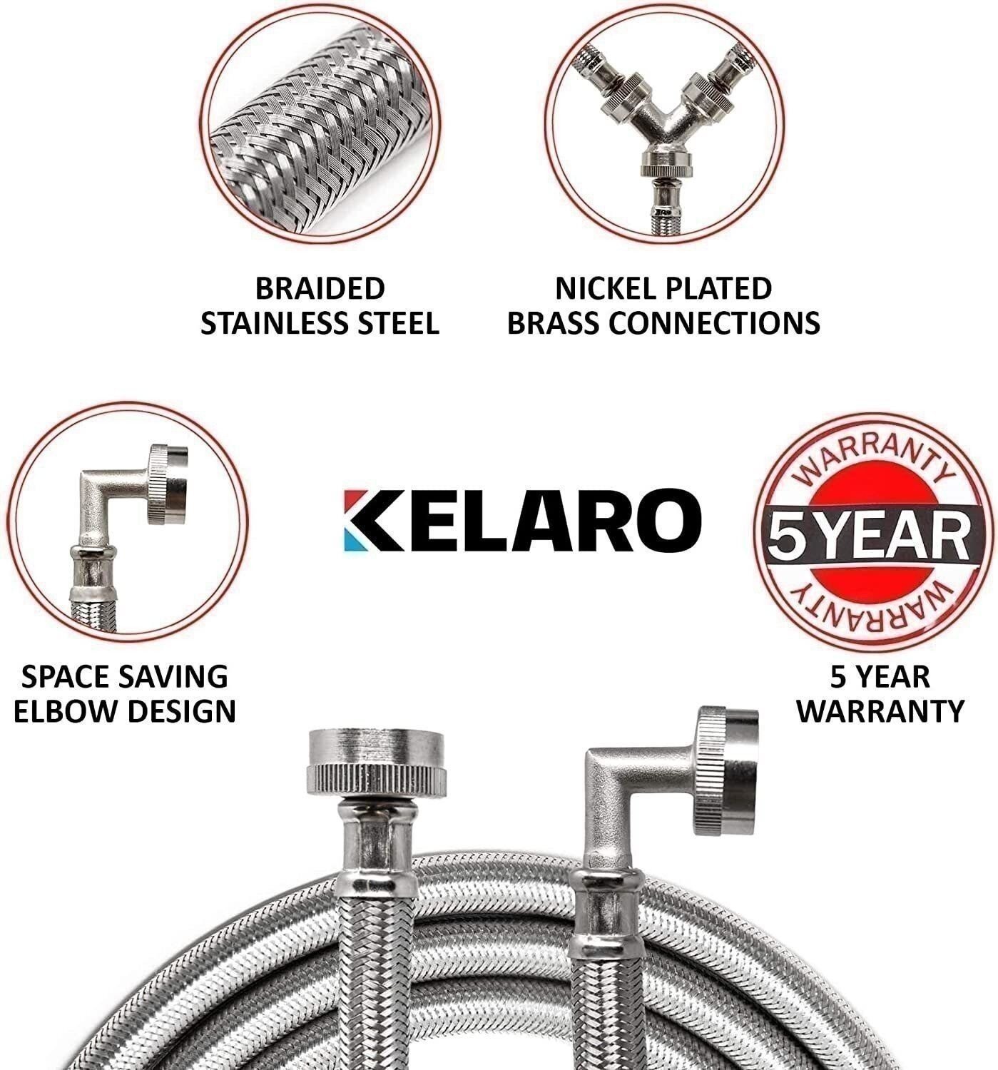 Steam Dryer Hose Installation Kit - Stainless Steel - 4,6,8 or 10 Foot by Kelaro gallery
